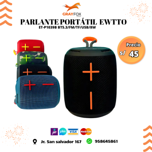 parlante portÁtil ewtto