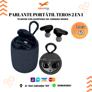 parlante portÁtil teros 2 en 1