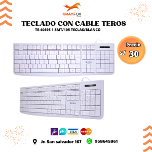 teclado con cable teros