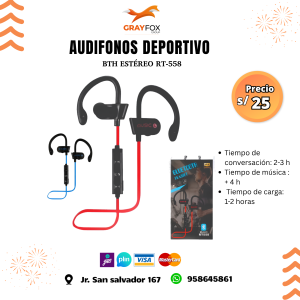 audifonos deportivo bth estÉreo rt 558