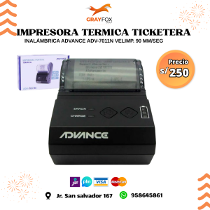 impresora termica ticketera inalÁmbrica advance