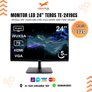 monitor led 24" teros te 2419cs