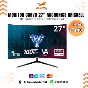 monitor curvo 27" micronics brickell