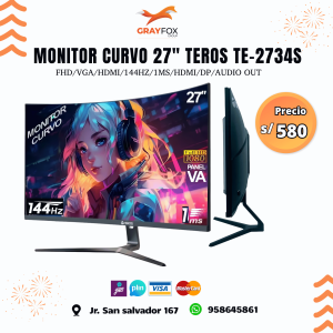 monitor curvo 27" teros te 2734s
