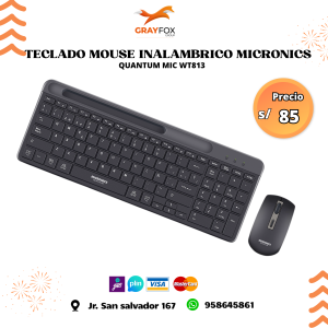 teclado mouse kit inalambrico micronics
