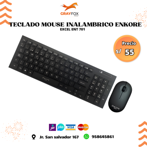 teclado mouse kit inalambrico enkore