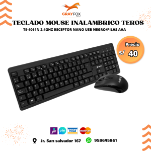 kit teclado mouse inalambrico teros