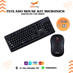teclado mouse kit micronics norton mic t100 1000dpi