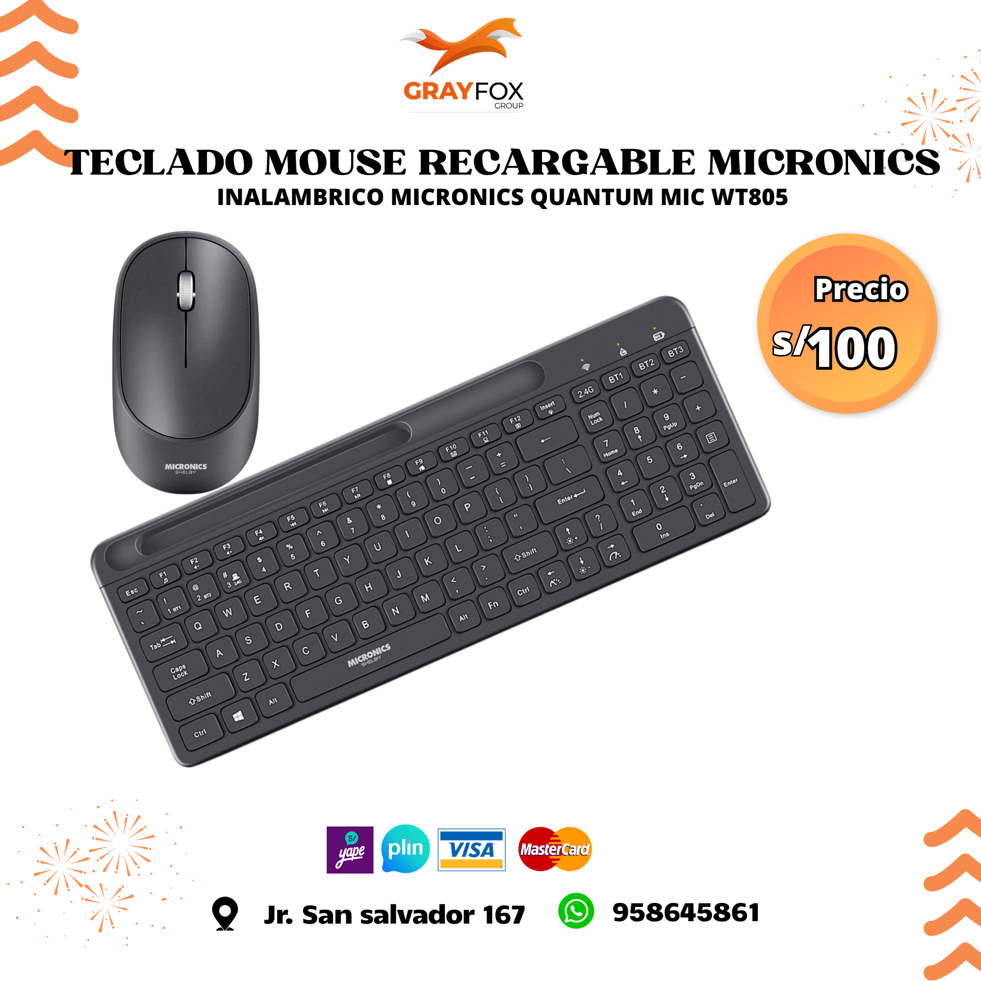 teclado mouse kit inalambrico recargable micronics teclado mouse kit inalambrico recargable micronics